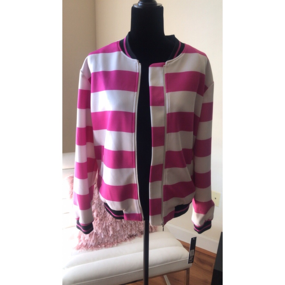 Stripe Bomber Jacket